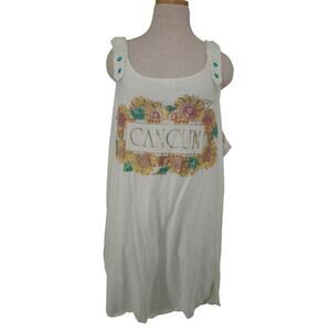 Vintage Cancun Floral Sunflower Graphic Tank Top (One Size)